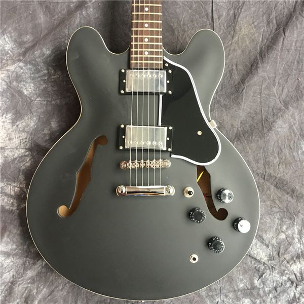 

black matt custom hollow f empty jazz guitar 335 electric wholesale. good sound quality, style
