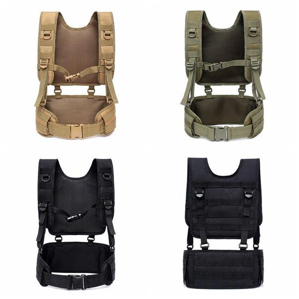 

outdoor tactical belt vest set amazon hunting sports waist bag multifunctional combination jackets, Camo;black