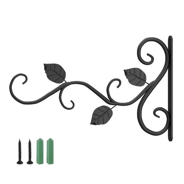 

hooks & rails iron art wall planter outdoor indoor screw mount flower pot wind chime hanging plants bracket lawn lanterns easy install