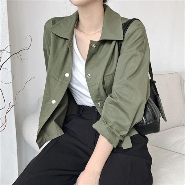 

women's jackets high waist plus size m-2xl work wear solid casual all match loose-fitting coats 2021 autumn ol women, Black;brown