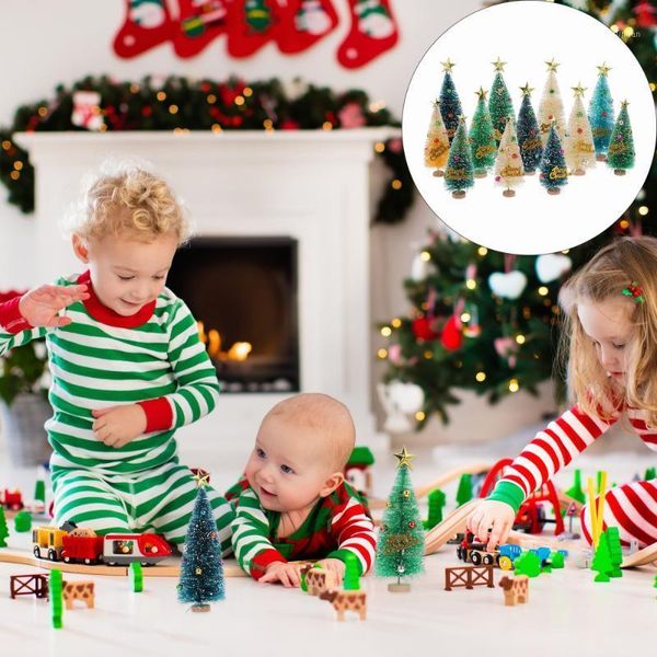 

christmas decorations 12pcs mini tree theme ornaments (assorted color)