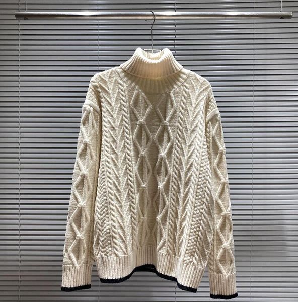 

fashion knitted sweater hip hop streetwear dr chunky flower turtleneck, White;black