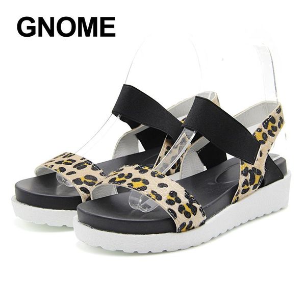 

dress shoes gnome leopard design casual sandals women peep toe summer woman ankle wrap gladiator ladies black white wedges
