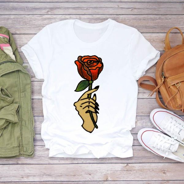

women's t-shirt streetwear summer t-shirts short sleeve 2021 korean style tshirt cartoon print white tees girl