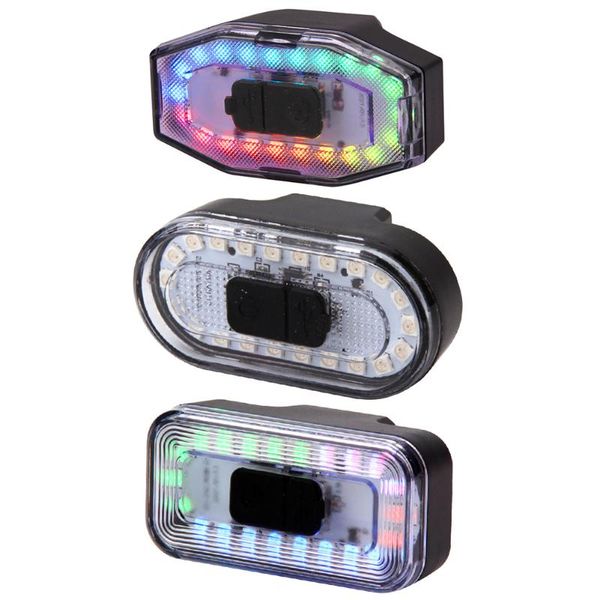 

bike lights led light 60 lumens usb charging bicycle tail mtb cycling safety warning 15 modes colorful flash lamp
