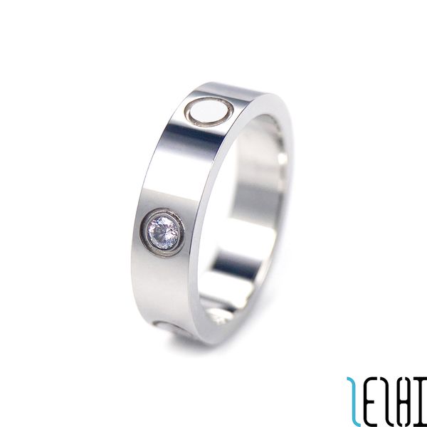 

classic charm eternal love wed couple rings titanium steel diamond platinum plating girlfriend wedding ring engagement jewelry with jewelrys, Silver