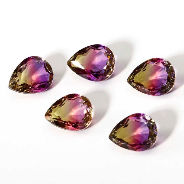 

7x9 mm watermelon gemstone 2-3 ct water drop cut loose stones brand decoration gifts fine jewelry 5 pcs/set h1015, Black