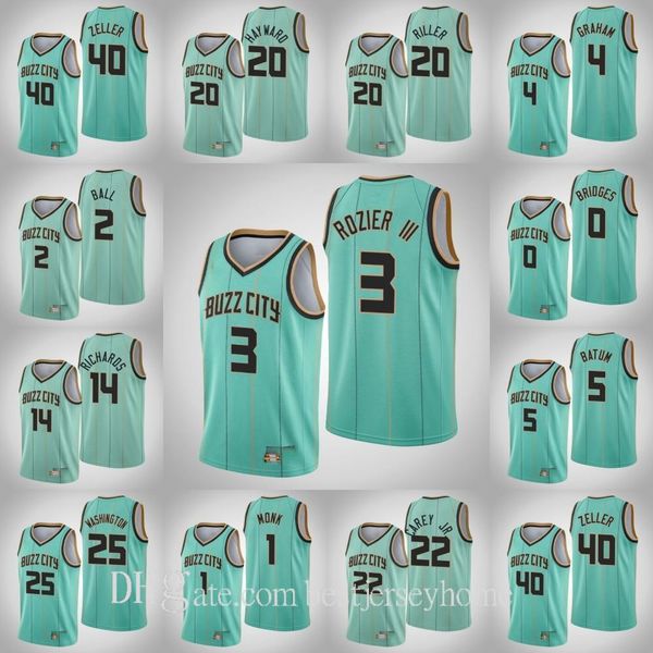 

21 breathable 40 cody zeller charlottehornetsmen vernon carey jr. devonte' graham nicolas batum malik monk mint green buzz basketball j, Black;red