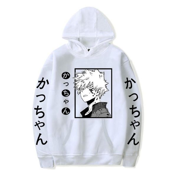 

men's hoodies & sweatshirts harajuku anime my hero academia bakugou autumn hooded sweatshirt boku no oversized pullover sudadera, Black