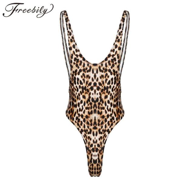 

mens mankini swimsuit leopard print sleeveless deep u neck backless high cut swimwear male one-piece beach bathing swimming suit two-piece s