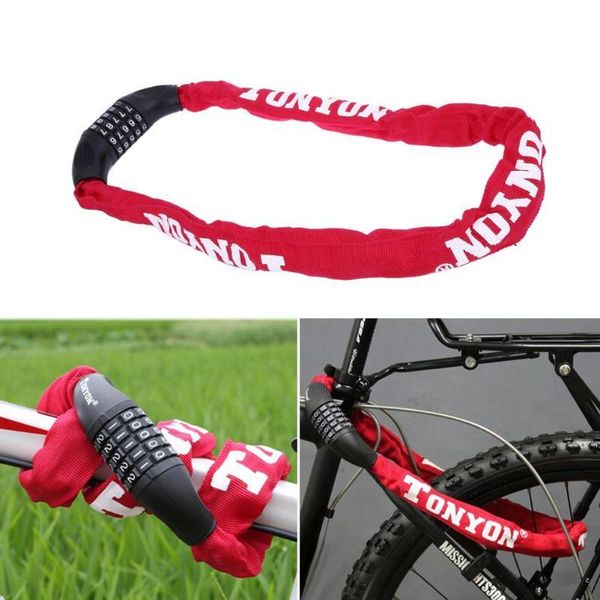 

bike locks 5 digit password bicycle lock security anti-theft combination chain for motorcycle sliding glass door z70