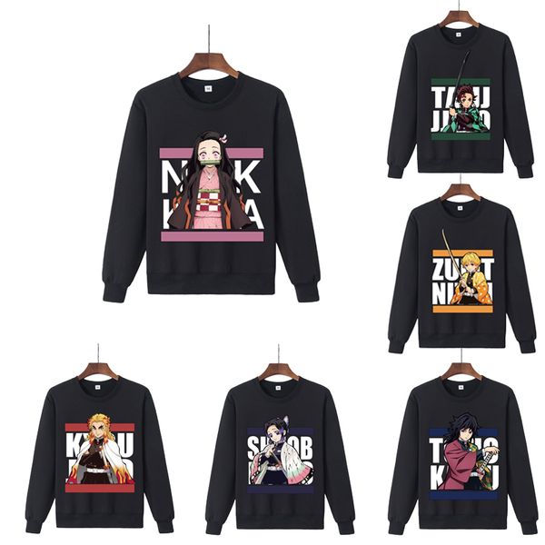 

costume accessories demon slayer anime graphics print round neck long sleeve pullovers casual fashion kimetsu no yaiba sweatshi, Silver