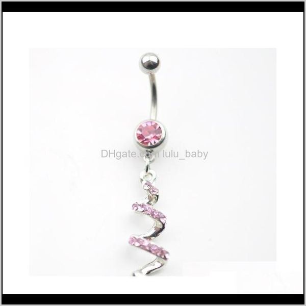 Bell Button Rings Delivery 2021 D0013-1 (2) Piercing Body Jewelry Style Navel Belly Ring Clear Pink Colors Stone Drop I9Ioo Jfqwn