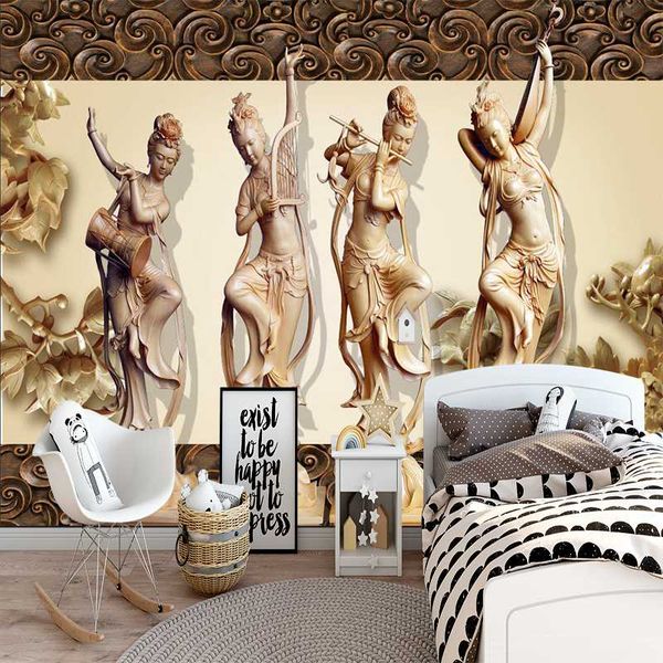 

milofi 3d custom wallpaper ancient style music and dance illustration wallpapers