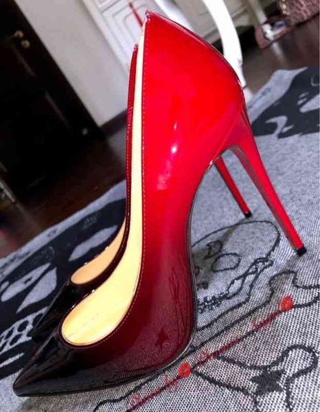 

brand famous pumps women red bottom shoes pointed toe kate dedrade patent leather nude,blach sole high heels party wedding dress, Black