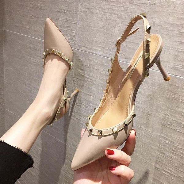 

dress shoes spring fashion pointed wild high heels, Black