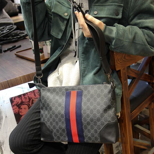 

briefcase 2021 men's shoulder bag stripe messenger fashion street student back