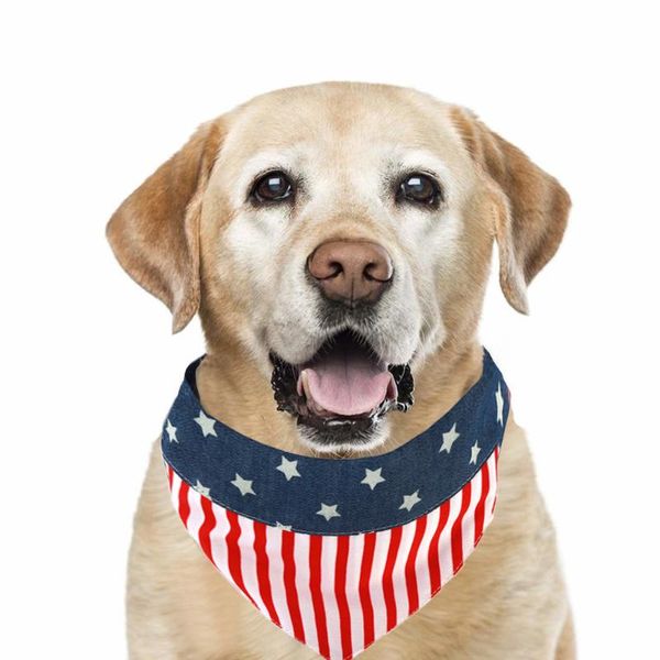 

cotton american flag pet triangle towel dog saliva products cat costumes