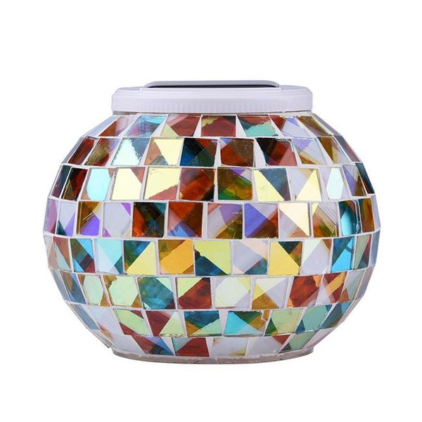 

lawn lamps solar powered mosaic glass ball garden lights color changing table waterproof outdoor lighting for party