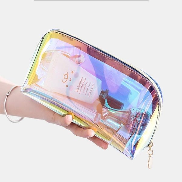 

cosmetic bags & cases pu bag transparent portable laser travel storage large capacity mini shell