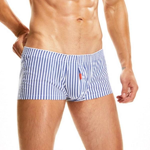 

underpants oeak cotton striped boxers underwear men boxer shorts mens home no elastic loose lounge pajama, Black;white