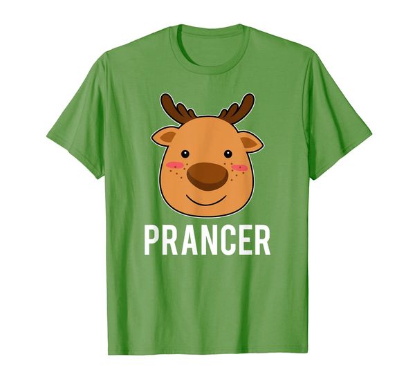

santa reindeer prancer xmas group costume t-shirt, White;black