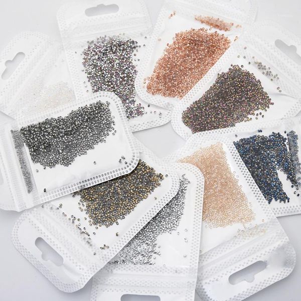 

1440pcs/bag 9 colors micro bead crystal nail art rhinestones 1.3mm culet diamond glass glitter studs ab stone decorations #jr741, Silver;gold
