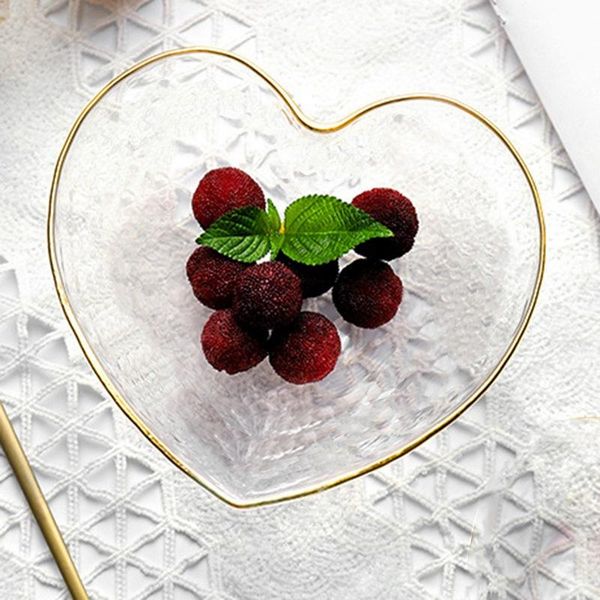 

transparent crystal cute glass fruit bowl soybean small dish sauce salt snack plate bowls