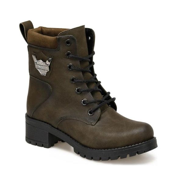 

boots khaki women's laced 2021 fashion modern stylish winter autumn, Black