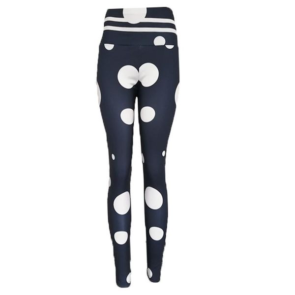 

women's leggings high waist women black holes ankle-length polyester white striped print keep slim casual fitness pants