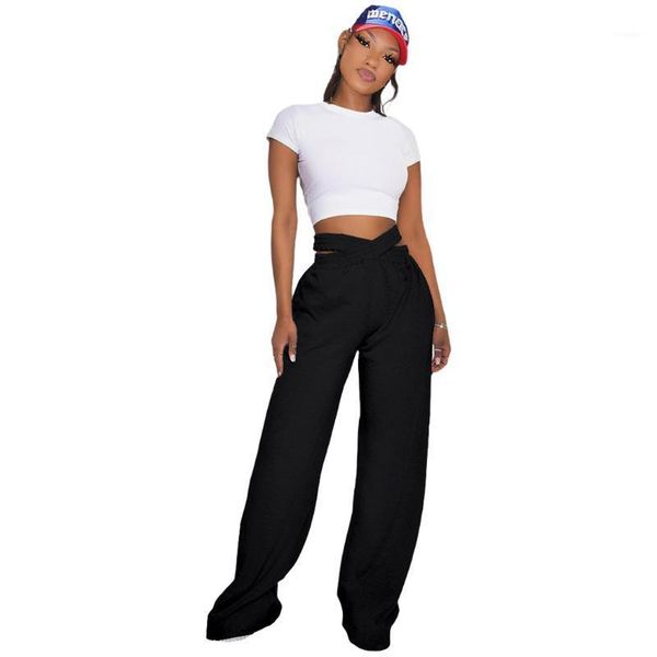 

casual women's pants stacked long wide joggers trousers leggings drawtring sportwear summer clothes for women & capris, Black;white