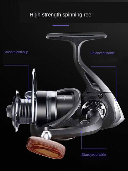 

black fishing reel reels spinning saltwater zh 8bb wheel strong sea rod tackle carp high precision baitcasting