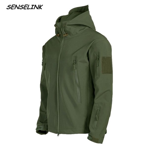 

men's jacket military tactical windproof waterproof shark skin soft shell jacket army outdoor hooded bomber streetwear coats men 210923, Black;brown