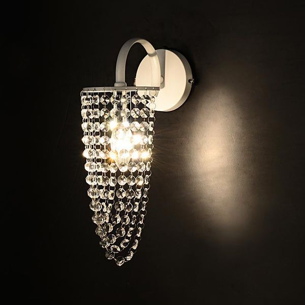 

wall lamp 1 pcs k9 crystal curtain mirror led sconce for bedroom fixture bathroom living room dining study