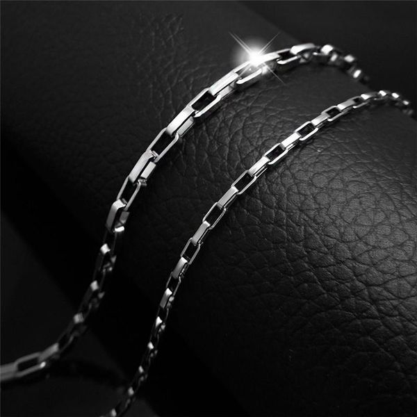 

pendant necklaces fashion silver-color stainless steel box chains necklace women chain kids girls jewelry not fade factory wholesale
