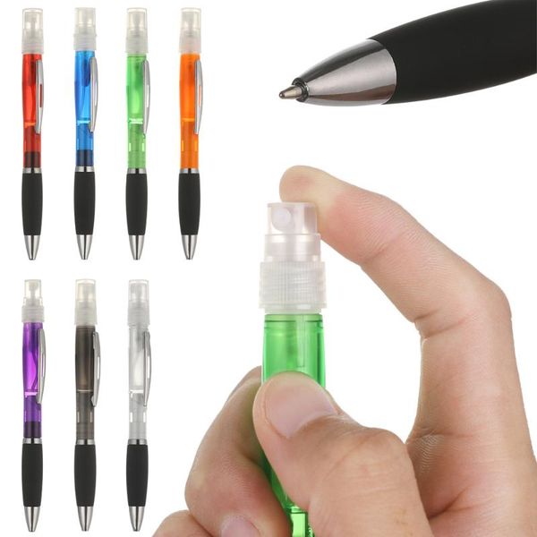 

ballpoint pens spray gel pen 3ml mini refillable portable travel disinfectant pump perfume bottle stationery writing tool, Blue;orange