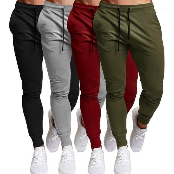 

brand joggers men autumn winter gyms sweatpants men'strousers sporting clothing the bodybuilding track pants, Black