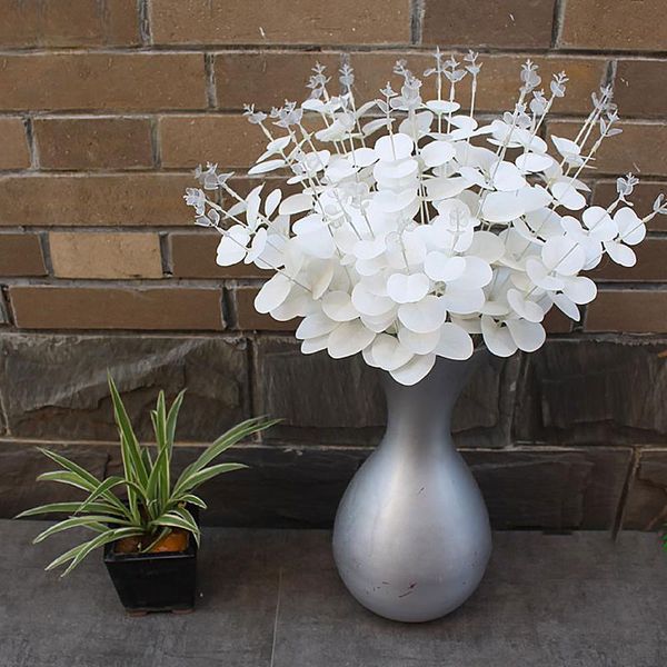 

artificial eucalyptus silk simulation 1pcs black white color wedding home decor decorative flowers & wreaths