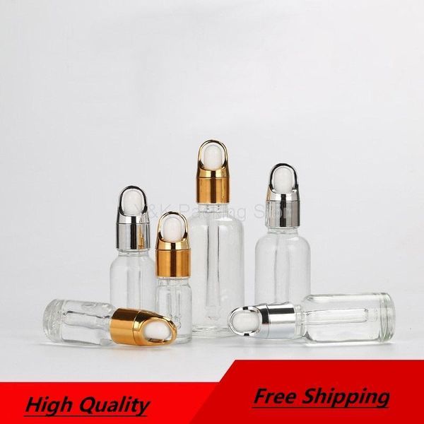 

storage bottles & jars 5ml,10ml,15ml,20ml,30ml,50ml,100ml clear glass dropper bottles,empty essential oil bottle,glass vials,gold,silver top