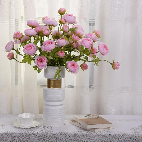 

65cm three head artificial flower beautiful dew lotus wedding home furnishing high-grade decorative flowers & wreaths