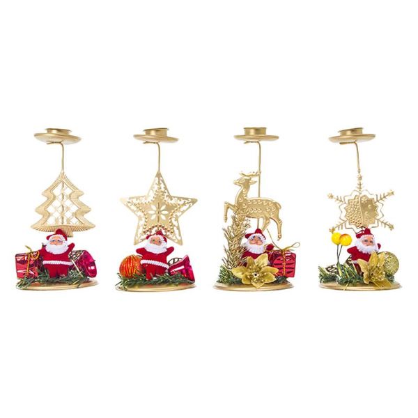 

candle holders 4pcs iron art holder home decorative metal craft mixed type
