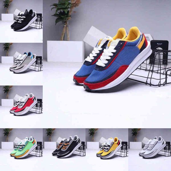 

2021 mens running sports shoes fashion ldv waffle women waffle racer black white nylon summit multi pine green trainers varsity sneakers