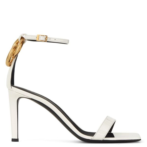 

summer women's leather sandals, personalized open-toed high heels, one-button stiletto, size: 34-42, white, Black