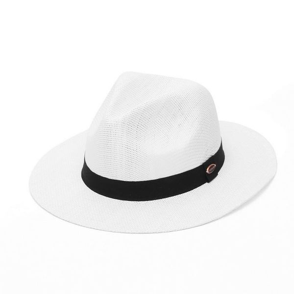 

wide brim hats 2021 fashion paper summer hat for women straw panama cap sun white, Blue;gray