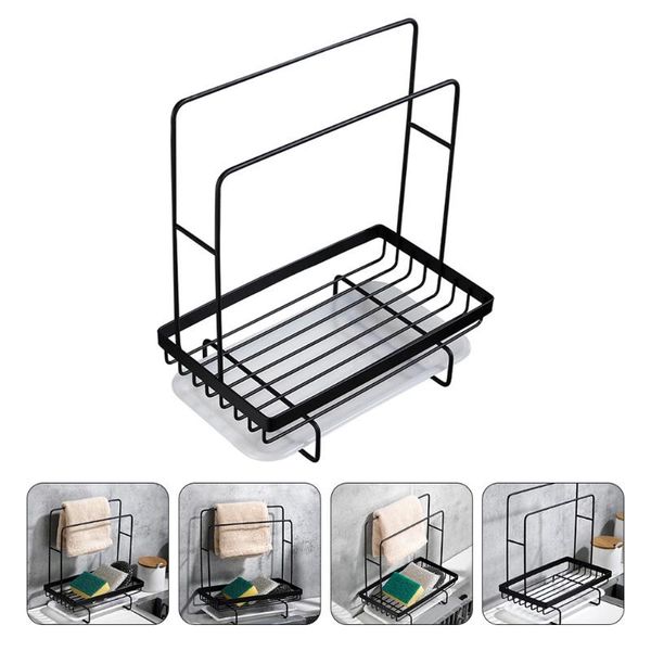 

hooks & rails 1pc bathroom sink racks household storage rack draining shelf with tray