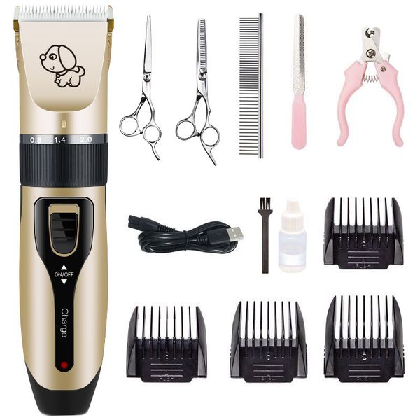 Haarschneidemaschine, Fellpflege (Haustier, Katze, Hund, Kaninchen), Haarschnitt-Trimmer, Rasierer-Set, Haustiere, kabellos, wiederaufladbar, professionell