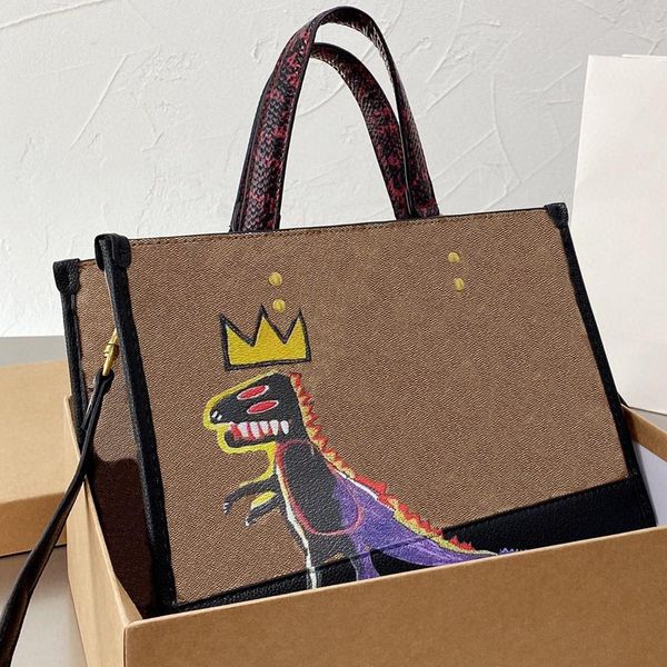 

designer bags ladies dinosaur shopping totes women 2022 fashion mother handbags large capacity bags dempsey shoulder purse artwork cartoon b
