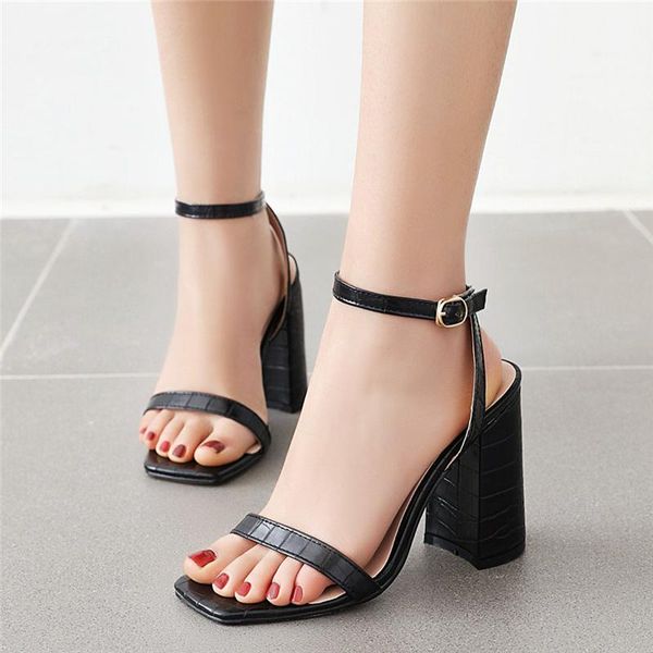 

summer sandals women fashion classic straps gladiator block heels large size 45 46 womens shoes beige white black