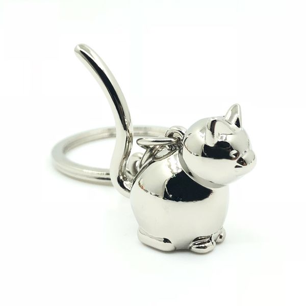 10 peças / lote novo 3D gato chaveiro bonito anel chave para mulheres gatinho gatinho gato chave chaveiro chave titular saco keyring jóias presente