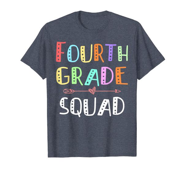 

4th fourth grade squad t-shirt for teachers students gifts, White;black